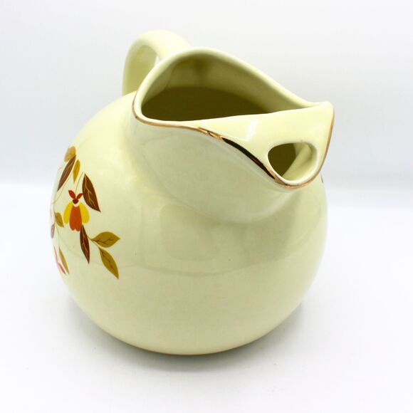 Vintage Hall Ball Pitcher Autumn Leaf Pattern Large Jug Dining Table Fall Decor - Picture 2 of 7